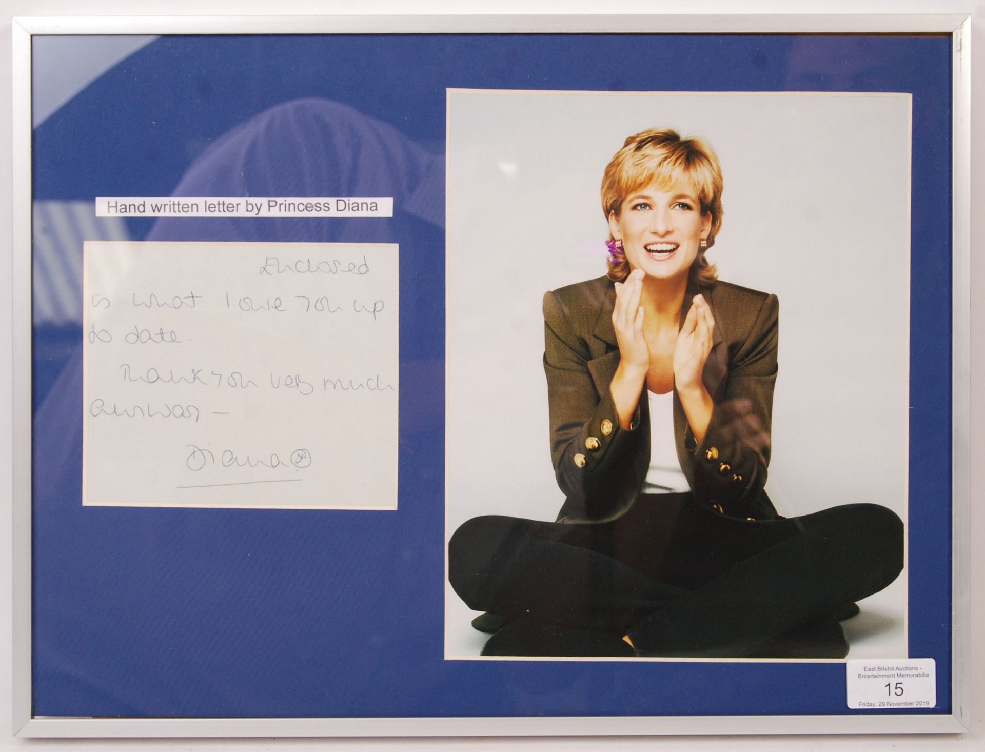 PRINCESS DIANA SIGNED AUTOGRAPHED HAND WRITTEN LETTER