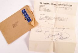 VINTAGE 1960'S ROLLING STONES KEITH RICHARDS' AUTOGRAPHED LETTER