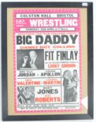 RARE VINTAGE LOCAL INTEREST COLSTON HALL WRESTLING POSTER