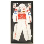 LEWIS HAMILTON & JENSEN BUTTON AUTOGRAPHED MCLAREN RACE SUIT