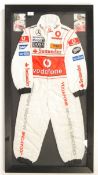 LEWIS HAMILTON & JENSEN BUTTON AUTOGRAPHED MCLAREN RACE SUIT