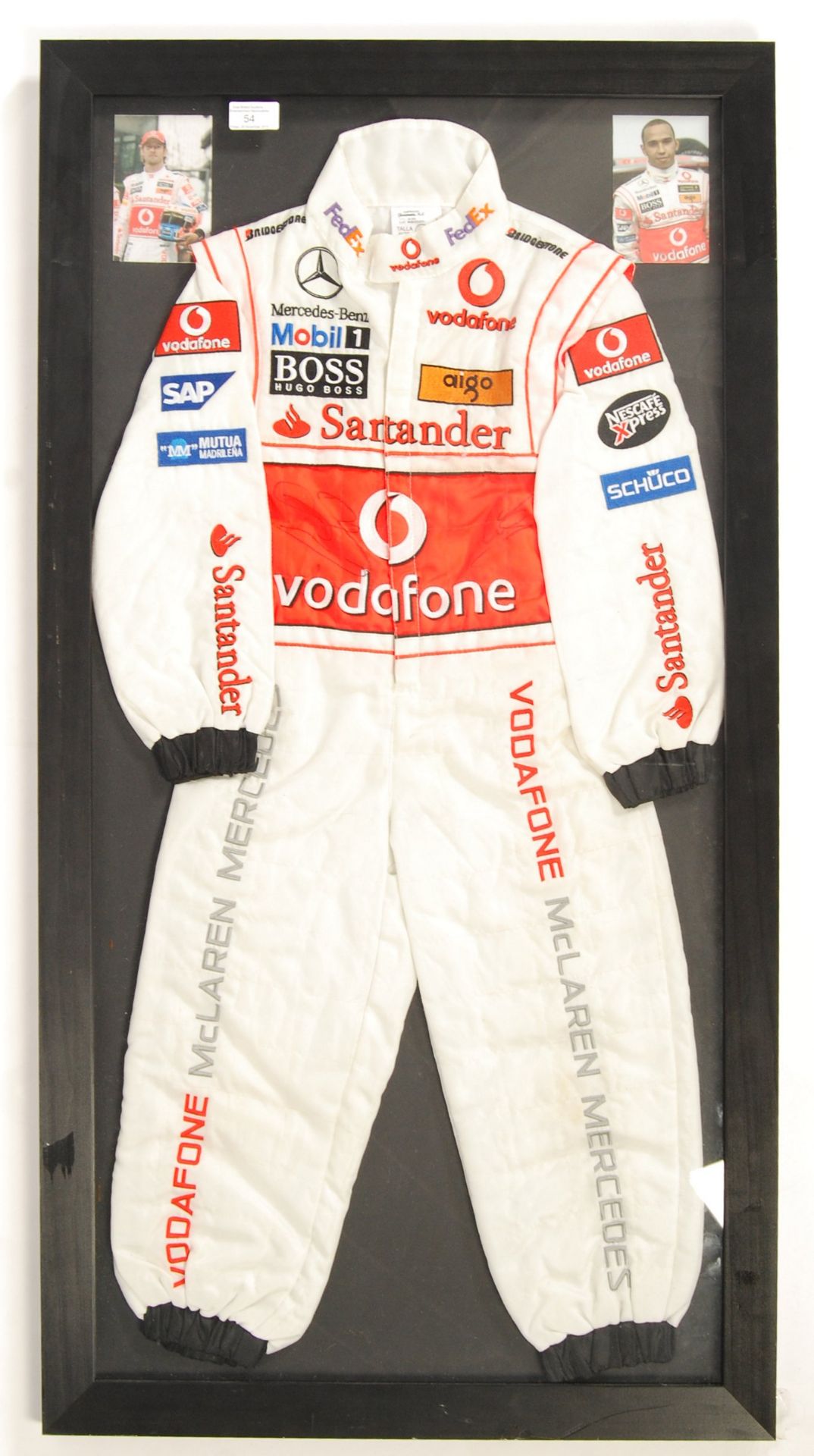 LEWIS HAMILTON & JENSEN BUTTON AUTOGRAPHED MCLAREN RACE SUIT