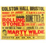 INCREDIBLY RARE THE ROLLING STONES BRISTOL COLSTON HALL POSTER