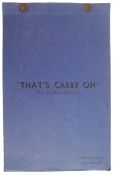 RARE VINTAGE ' THAT'S CARRY ON ' POST PRODUCTION SCRIPT