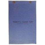 RARE VINTAGE ' THAT'S CARRY ON ' POST PRODUCTION SCRIPT