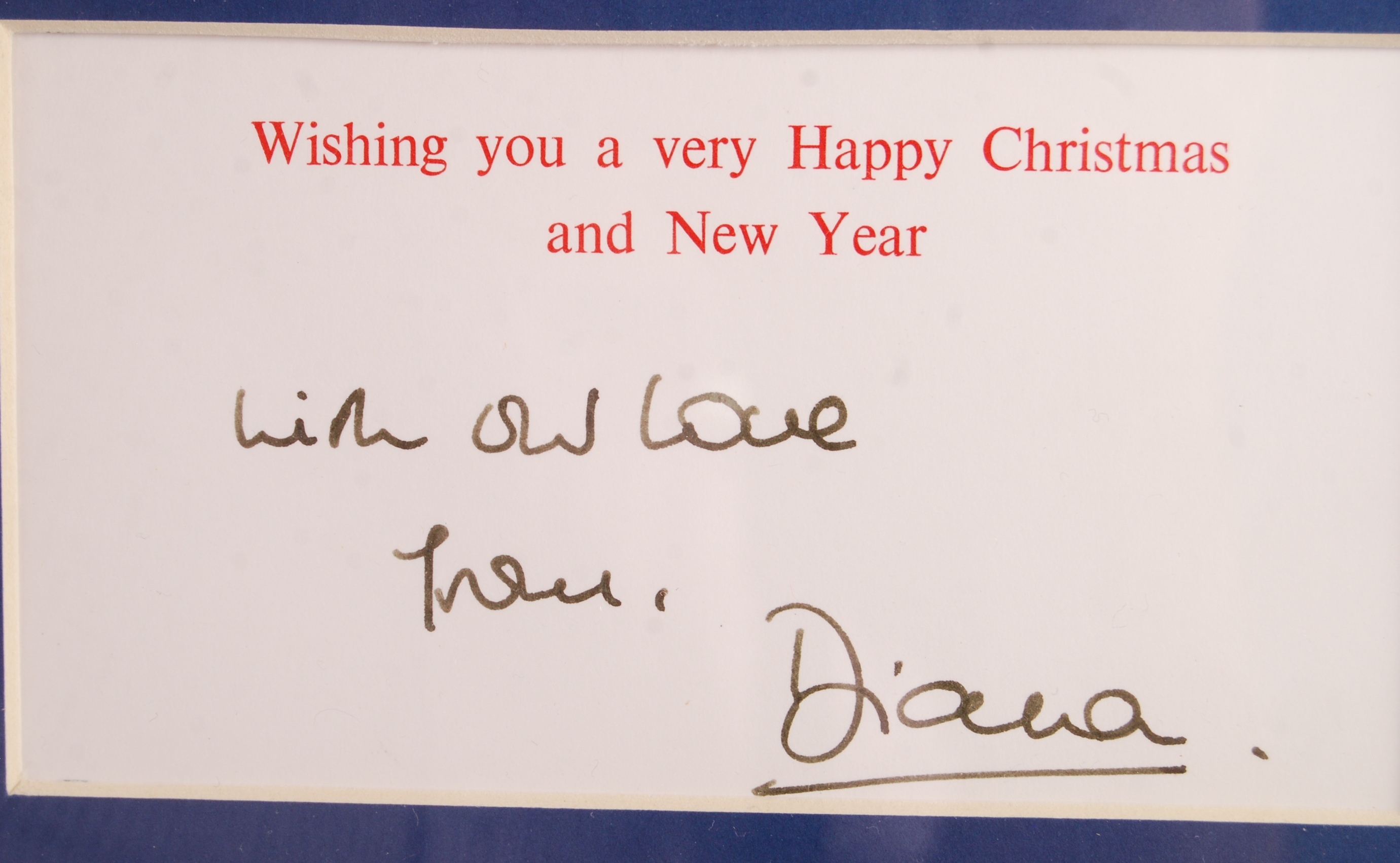 PRINCESS DIANA OFFICIAL ROYAL CHRISTMAS CARD 1991 WITH AUTOGRAPH - Image 2 of 3
