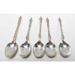 A set of four silver hallmarked Saint finial tea spoons by Harrison Brothers & Howson, hallmarked