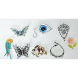 A selection of Butler and Wilson fashion jewellery brooches set with Swarovski crystals to include