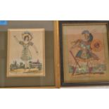 Two 19th Century Victorian framed and glazed theatrical tinsel print pictures. One being Madam