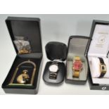 A collection of gents boxed unused dress wristwatches to include a Ammolite inlaid Korite dress