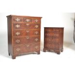 A Georgian style mahogany bachelors chest of drawers having short and deep drawer configuration