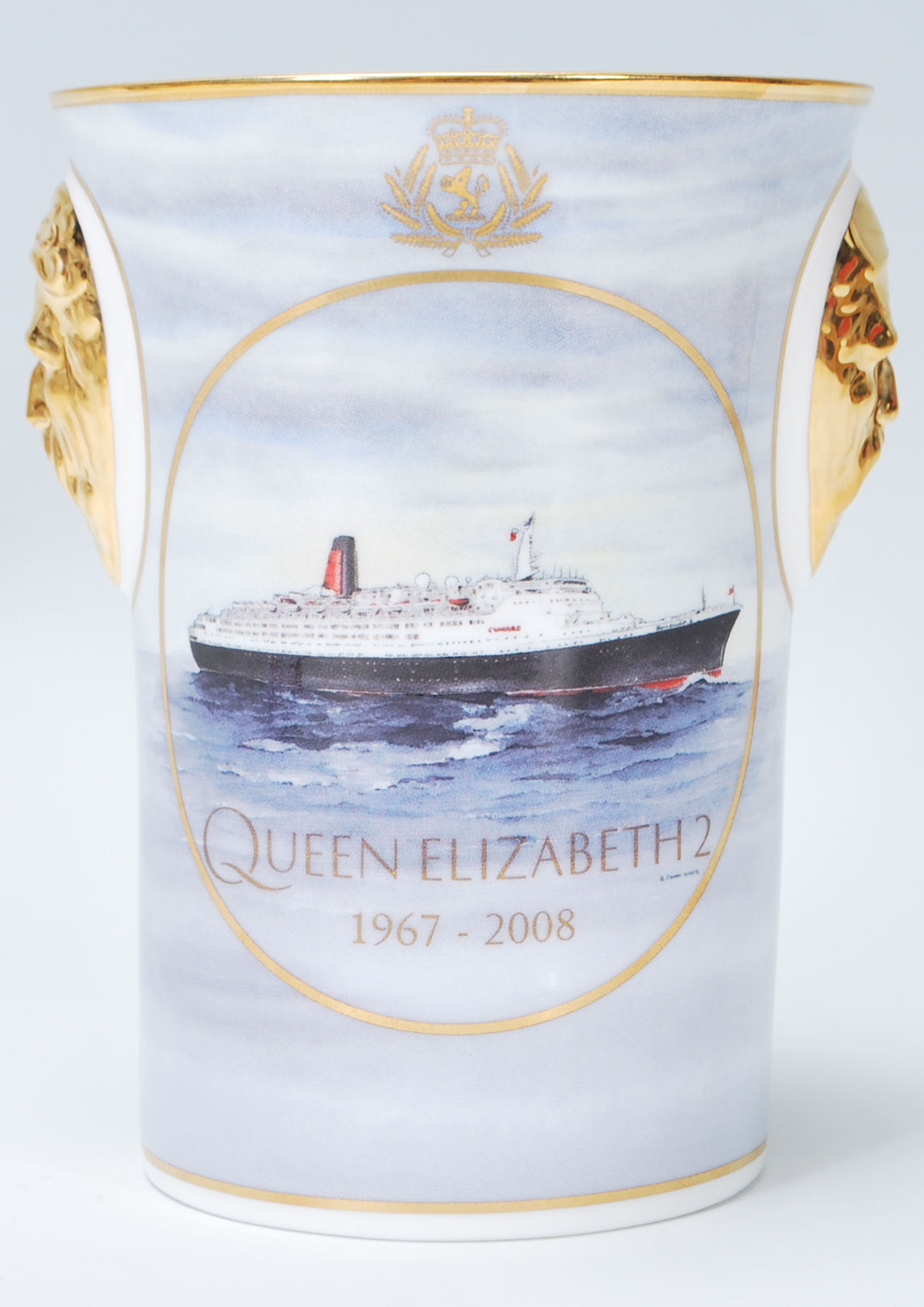 Cunard - A limited edition fine bone china beaker. The Neptune beaker depicting Cunard's Queen - Image 4 of 7