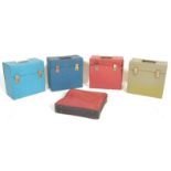 A group of four vintage / retro 20th Century vinyl long play LP record carry / storage cases,