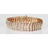 9CT GOLD AND DIAMOND BRACELET APPROX 2CTS DIAMONDS