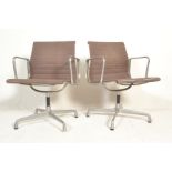 Charles & Ray Eames - Vitra - EA 107 - Aluminium Group - A pair of original retro vintage swivel