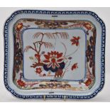 An 18th Century Turner's Patent pre Masons ironstone dish of rectangular form decorated with