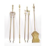 RETURNED TO VENDOR - A harlequin 19th century Victorian brass companion set - fireside suite