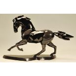 A Swarovski crystal 'Black Stallion' by Heinz Tabertshofer, limited edition with accessories (gloves