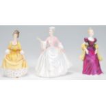 A Collection of Royal Crown Derby porcelain figurines of ladies to include Loretta HN2337, Diana