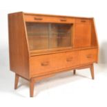 G Plan - An original retro vintage 20th century teak wood cabinet sideboard having glazed doors with