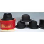 A group of three vintage 20th Century Bowler hats to include makes from Moores 'Imperial