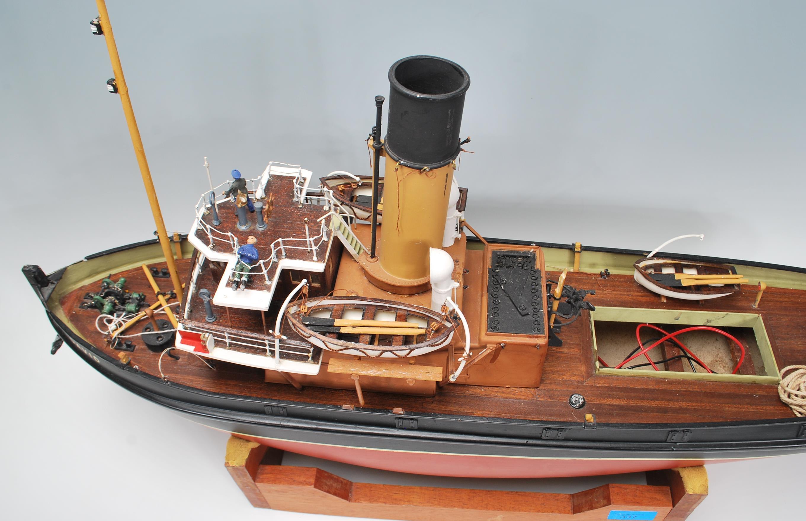 A wooden and composite model boat - tub boat with name ' Davie ' complete with an inset motor ( - Image 3 of 6
