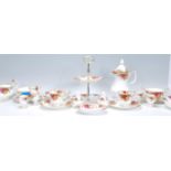 A selection of Royal Albert Old Country Roses pattern ceramics to include tea cups and saucers, twin