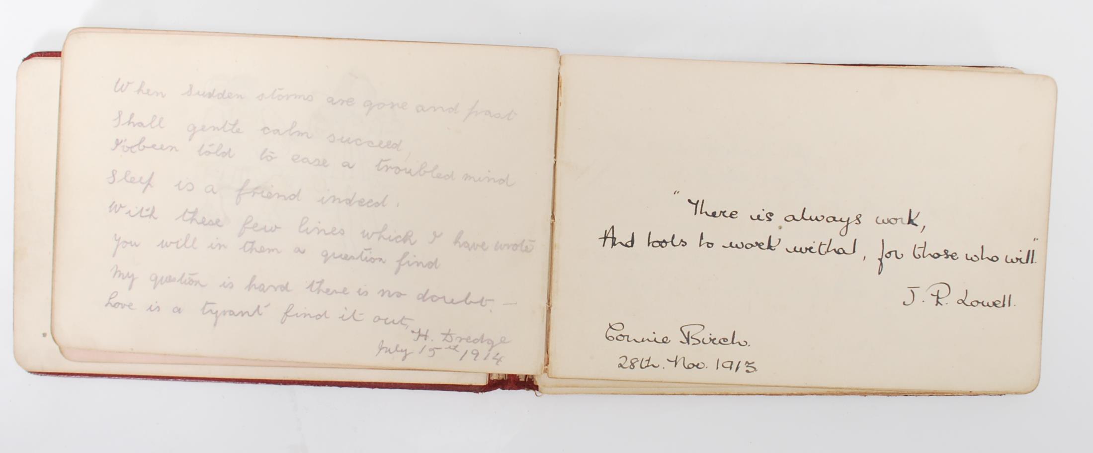 Two autograph books dating to the early 20th Century filled with sketches, poems, prose. dating back - Image 11 of 11