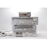 Hi-Fi- A group of four mixed Hi-Fi stacking system to include a Akai stereo receiver AA-1135,