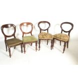 A pair of 19th century Victorian Gillows of Lancaster manner mahogany balloon back dining chairs.
