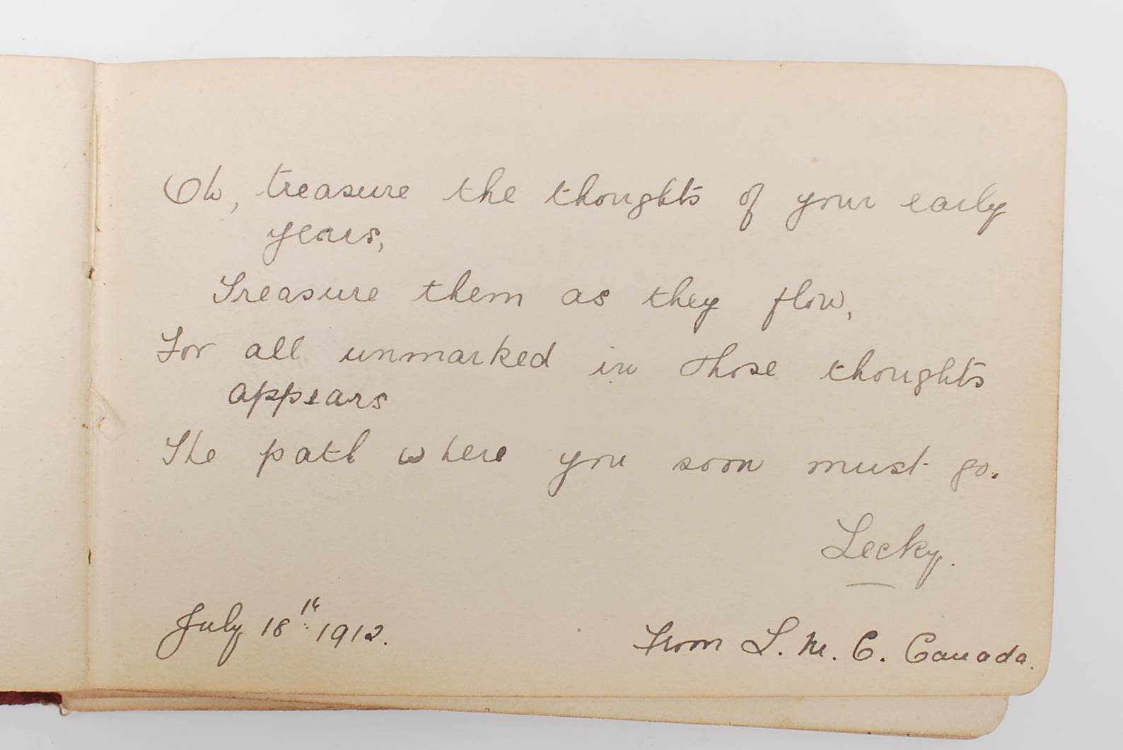 Two autograph books dating to the early 20th Century filled with sketches, poems, prose. dating back - Image 6 of 11