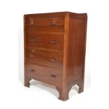 A 1930's Art Deco Air Ministry type mahogany chest of drawers. Raised on bracket feet having an