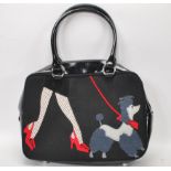 A Lulu Guinness ' Walking the Dog ' tote handbag having applique French poodle and walker design