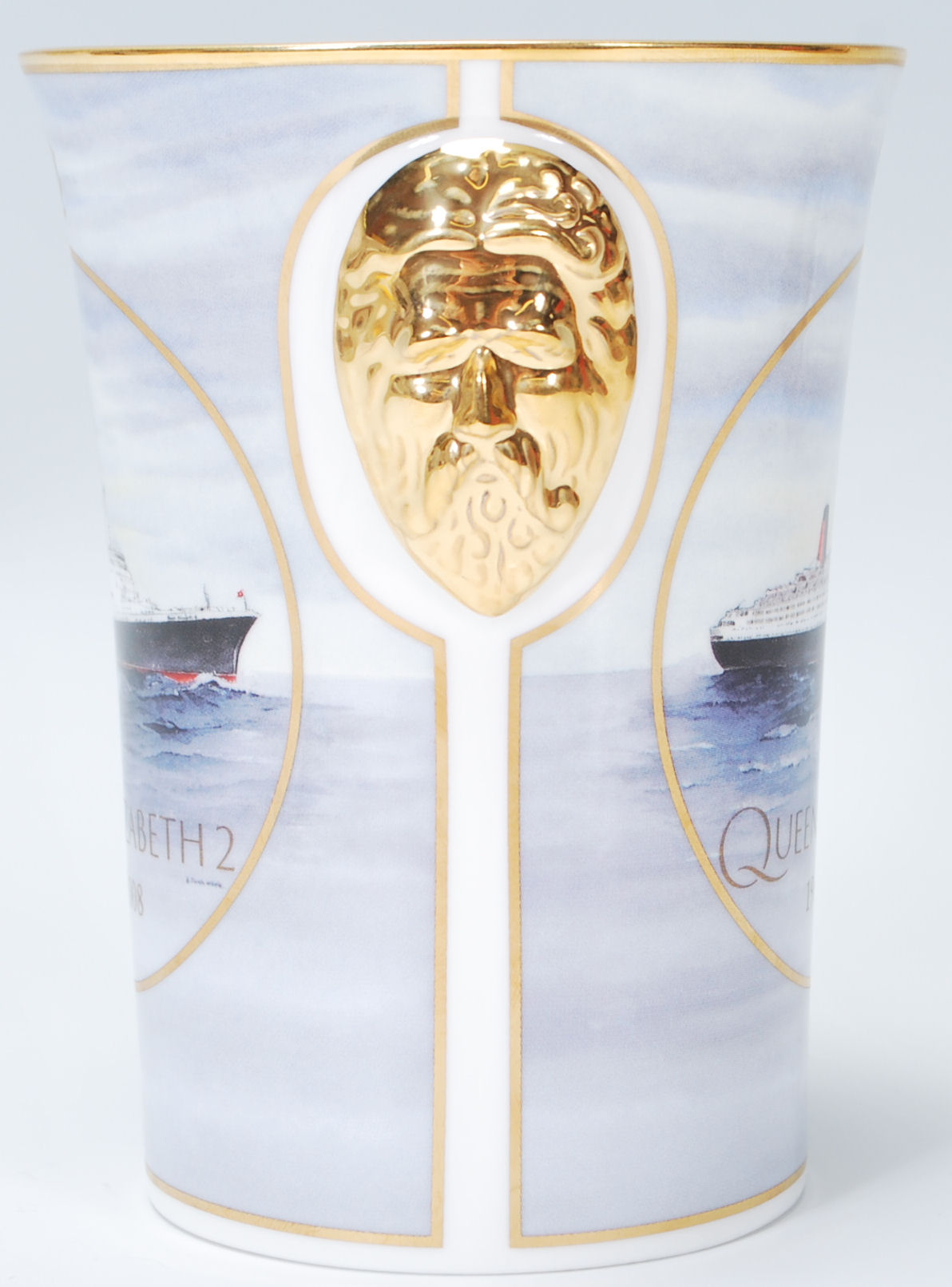 Cunard - A limited edition fine bone china beaker. The Neptune beaker depicting Cunard's Queen - Image 5 of 7