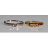 TWO 18CT GOLD AND DIAMOND RINGS TO INCLUDE SOLITAI