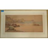 Thomas Hart (British, 1830-1916) - A framed and glazed coastal watercolour entailed 'Lion Rock,