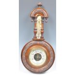 19TH CENTURY WALNUT CASED WALL BAROMETER BY YOUNGS