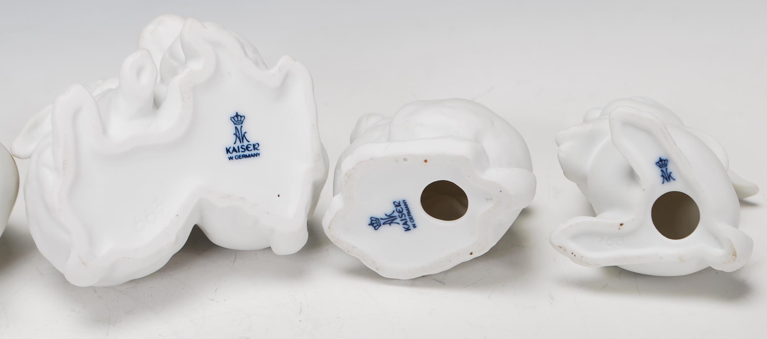 A group of six Kaiser porcelain figures in the form of rabbits in various positions, one being - Image 7 of 7