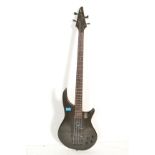 A 20th Century Vantage 725B electric four string bass guitar, graphite grey body, mother of pearl
