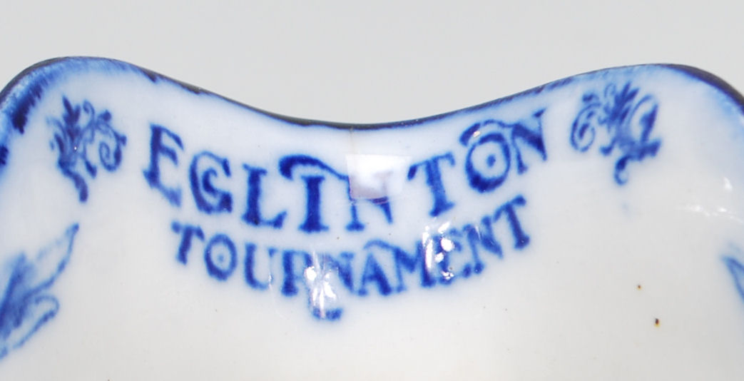 A Royal Doulton Eglinton Tournament jug having transfer printed blue and white decoration - Image 5 of 7