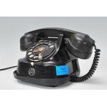 A Vintage RTT Anvers Belgique Bell Kettle Telephone MFG Company circa 1950s, black, with white