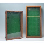 2 vintage 20th century oak cased hanging key cabinets. Each of rectangular form with glass hinged