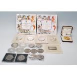 A collection of commemorative coins and proof medals to include four 1997 £5 coins, 1977 Jubilee