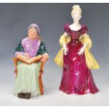 Two Royal Doulton ceramic Bone China figurines, The Family Album HN2321 and Loretta HN2337, both