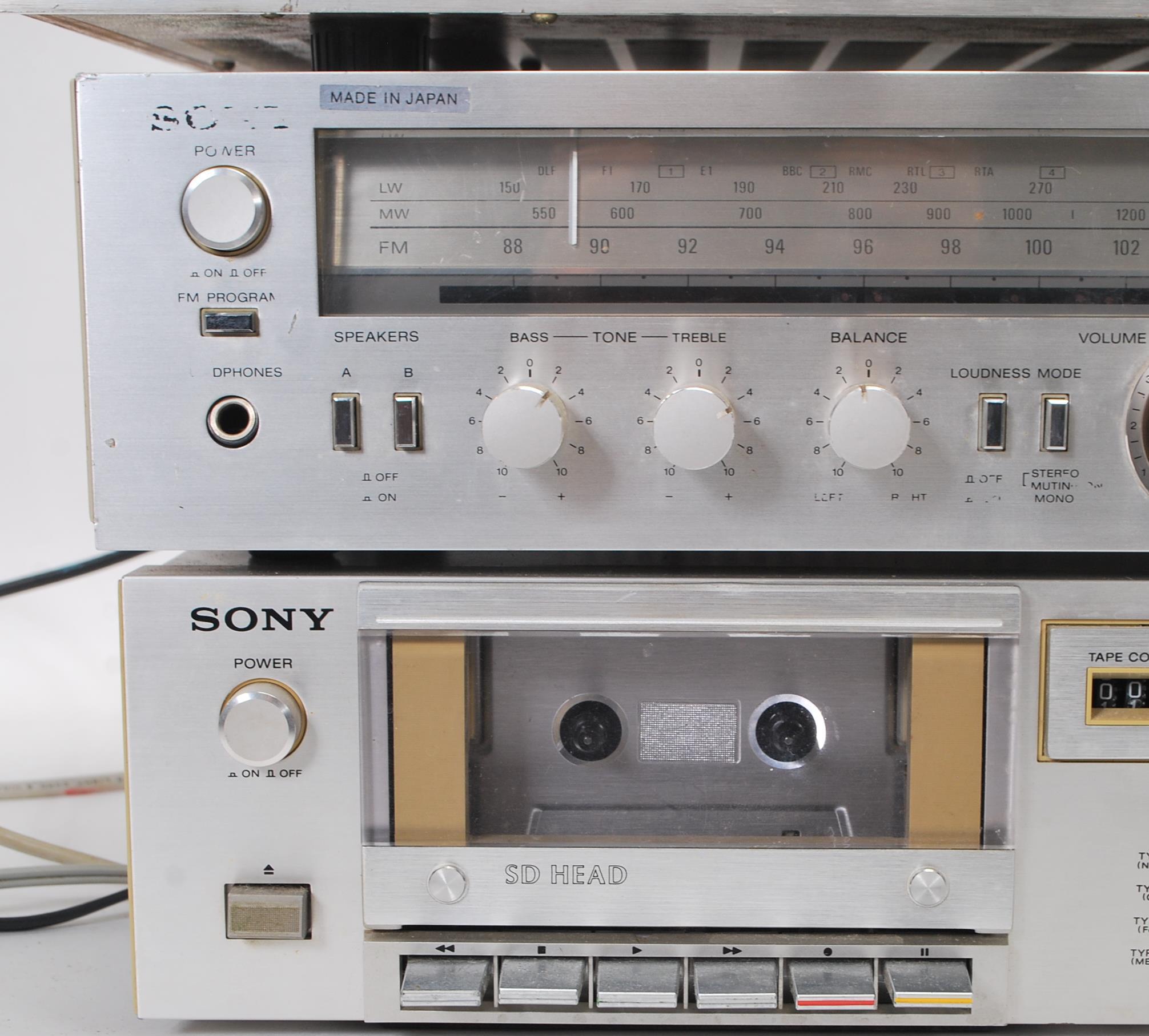 Hi-Fi- A group of four mixed Hi-Fi stacking system to include a Akai stereo receiver AA-1135, - Image 6 of 7