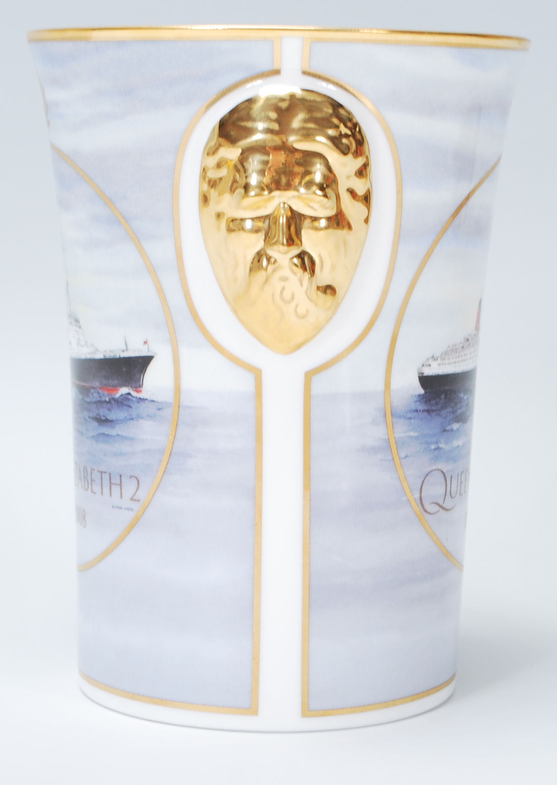 Cunard - A limited edition fine bone china beaker. The Neptune beaker depicting Cunard's Queen - Image 3 of 7