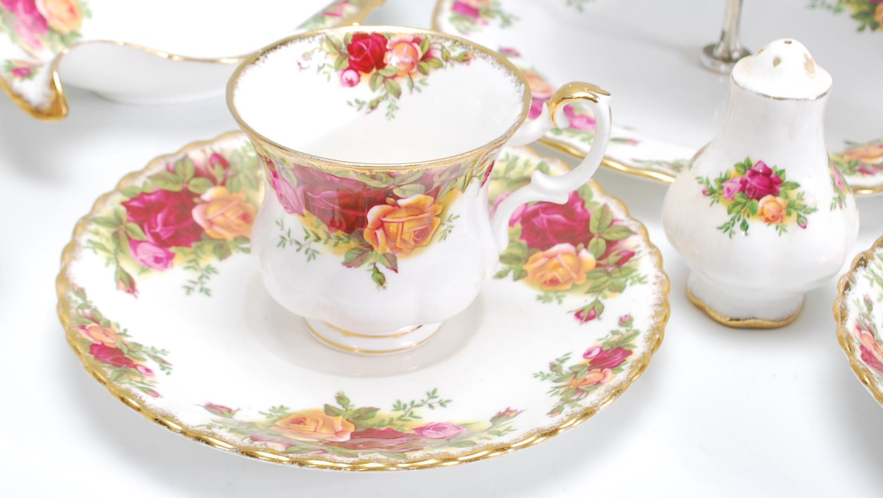 A selection of Royal Albert Old Country Roses pattern ceramics to include tea cups and saucers, twin - Image 3 of 7