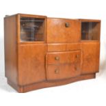An early 20th Century art deco walnut cocktail - drinks cabinet sideboard of large proportions