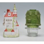 A rare late 19th century Victorian S. Clarke, Fairy Pyramid, Fairy night light pressed green glass