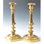 PAIR OF EARLY 19TH CENTURY GILT BRONZE CANDLESTICK
